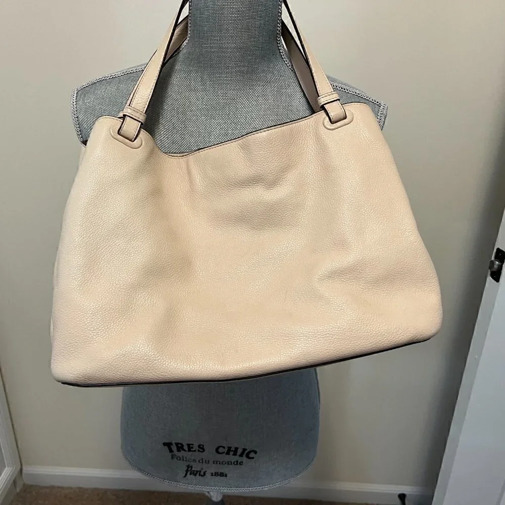 Tory Burch Thea Center Zip Leather Tote Sweet Melon